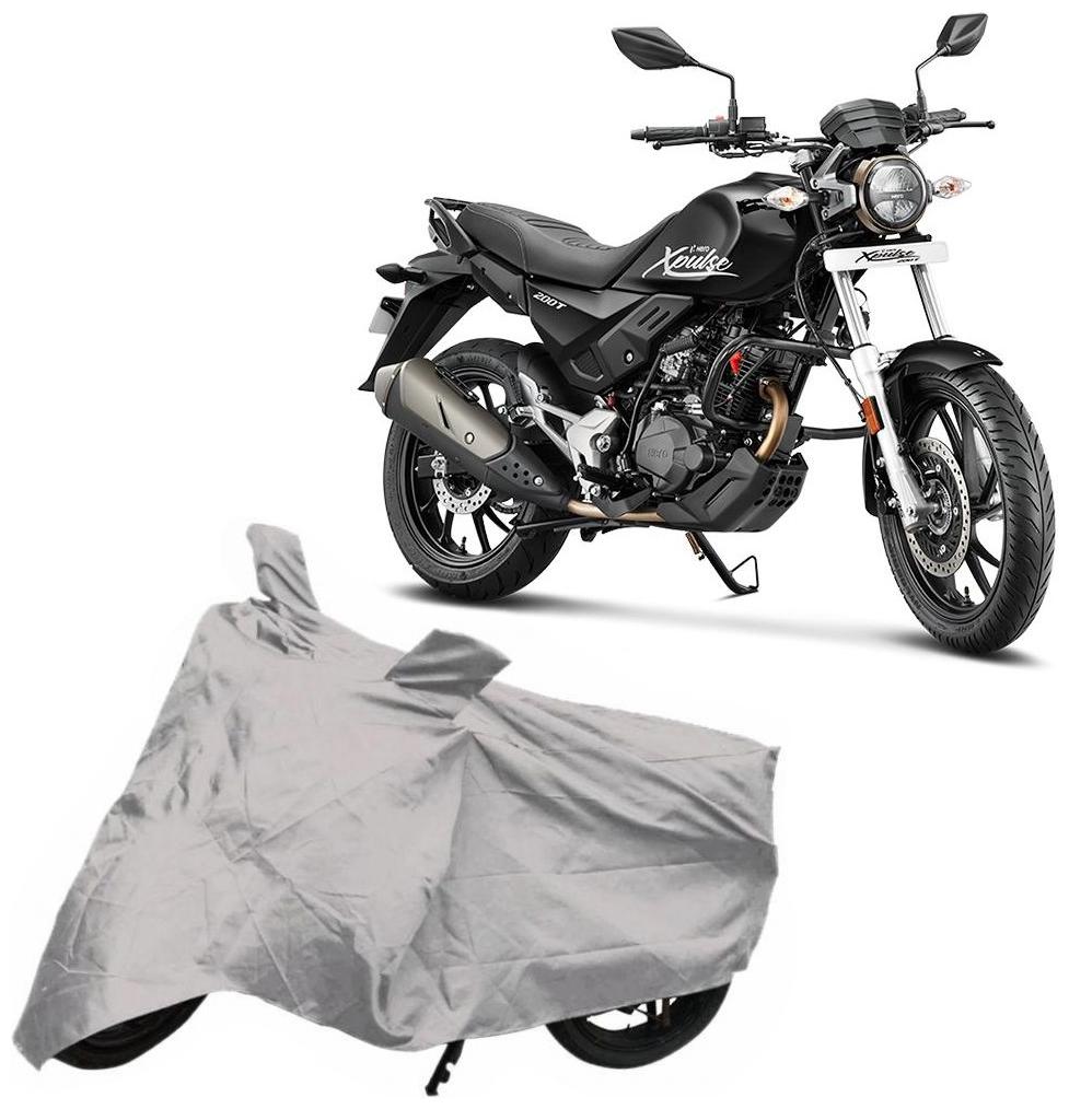 

Bigwheels Premium Quality Silver Matty Two Wheeler Bike Body Cover For Hero Xpulse 200T With Mirror Pockets