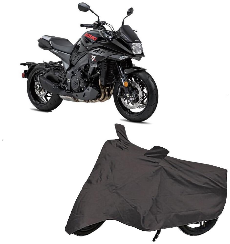 

Bigwheels Premium Quality Grey Matty Two Wheeler Bike Body Cover For Suzuki Katana With Mirror Pockets