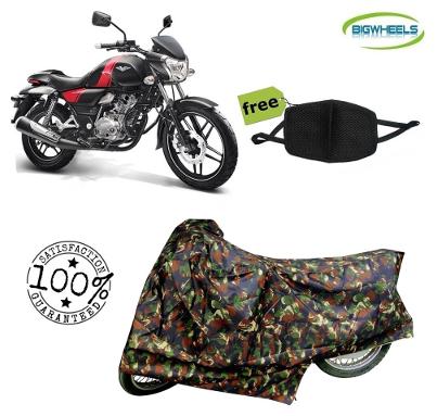 

BigWheels Premium Quality Army Color Junglee Matty Bike Body Cover For Bajaj Vikrant V15 With Free Anti Dust Pollution Protective Face Mask Mouth