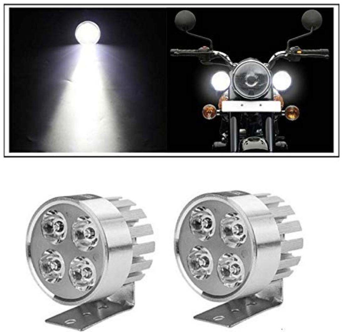 

Bigzoom Stylish Round 4 led 16W Motorcycle Light Bike Fog Lamp Set of 2 Pices for TVS Phoenix 125