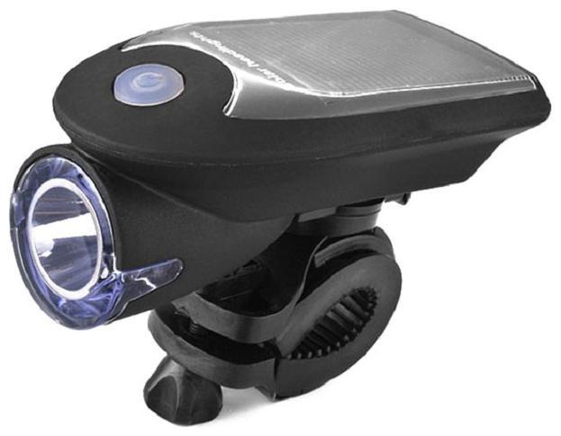 Bike Bicycle Solar Head Light USB Rechargeable Waterproof 3 mode Front Bright Light