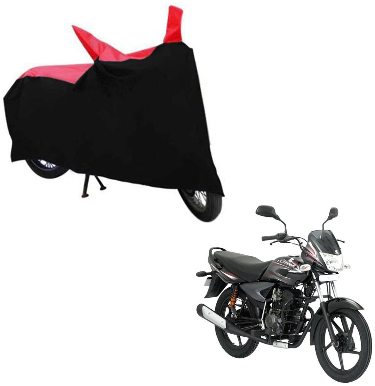 

ABS AUTO TREND Bike Body Cover For Bajaj Platina Comfertec ( Black Red )