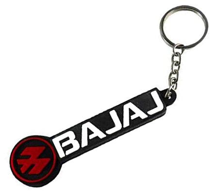 

BIRDWARE Single Sided Bajaj Logo Car Bike Collaction Rubber Keychain for Car Bike Men Women Keyring