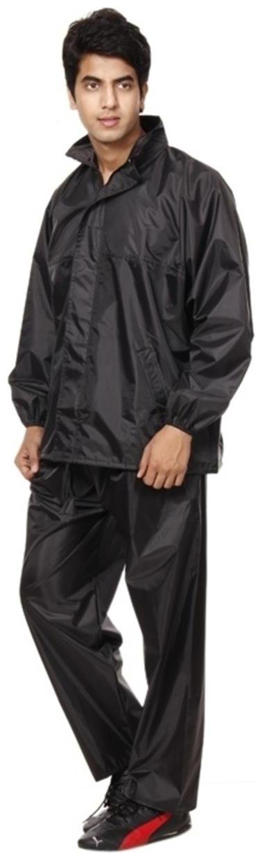 

Black rain coat by wadhwacreations with free pant