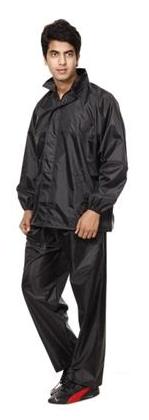 

Black rain coat by wadhwacreations with free pant
