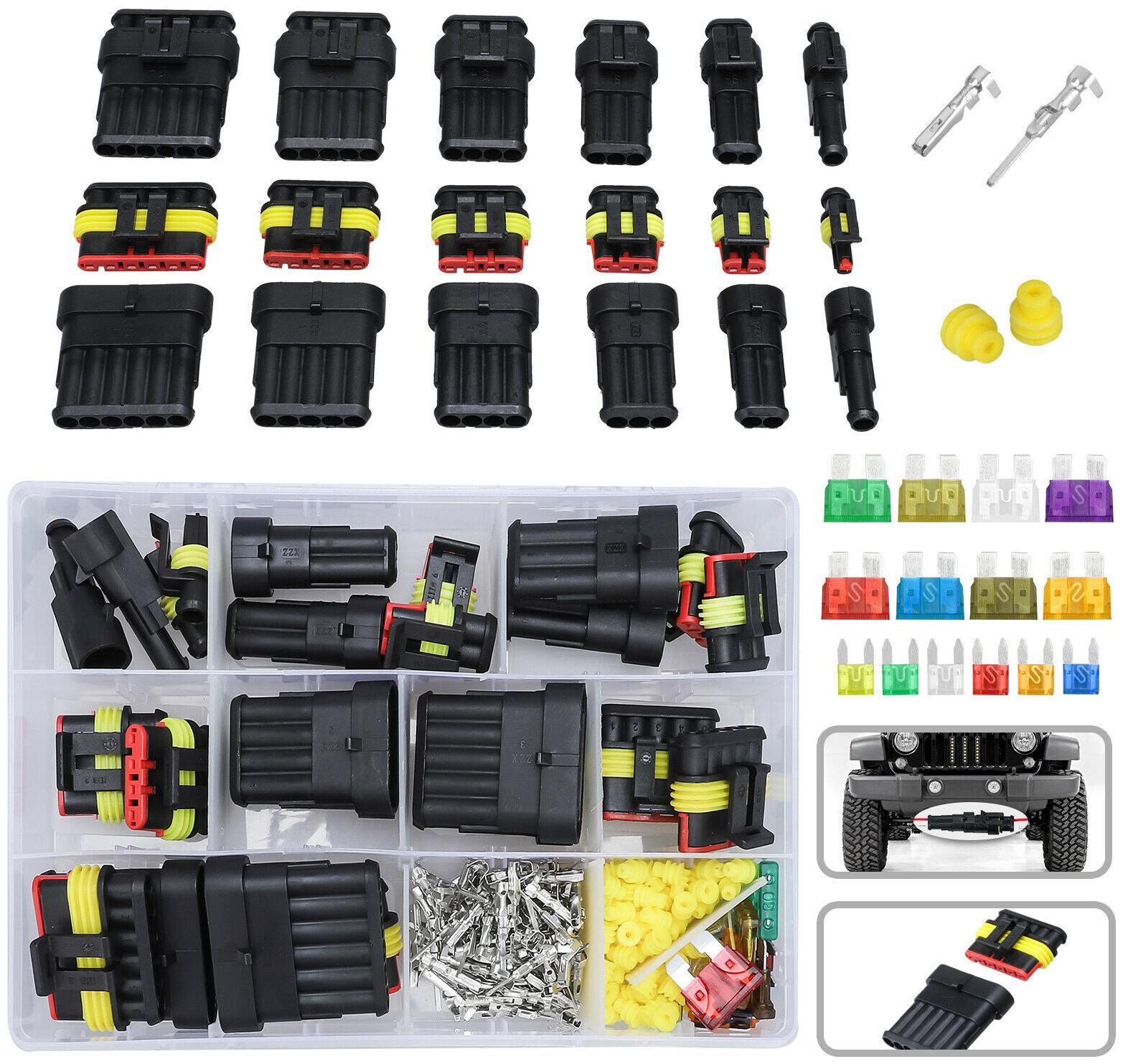 Blade Fuses Waterproof Car Auto Electrical Wire Connector Plug Kit 16