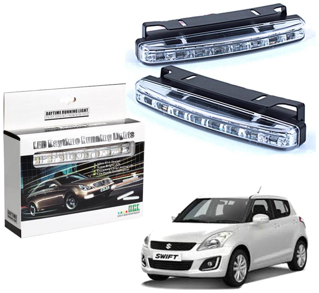 

Auto Ryde Car Day Time Running Light Drl 8 Led Super White For Maruti Suzuki Swift