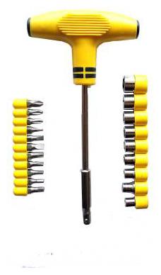 

Cartronics 24 In 1 Magnetic interchangeable socket bit set with t-handle Socket Set