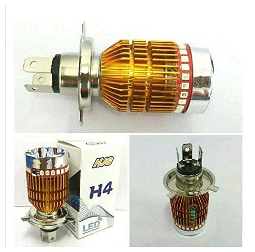 

Cartronics 3 Led White And Multicolor Ring H4 Headlight Bulb For All Bikes And Scooty