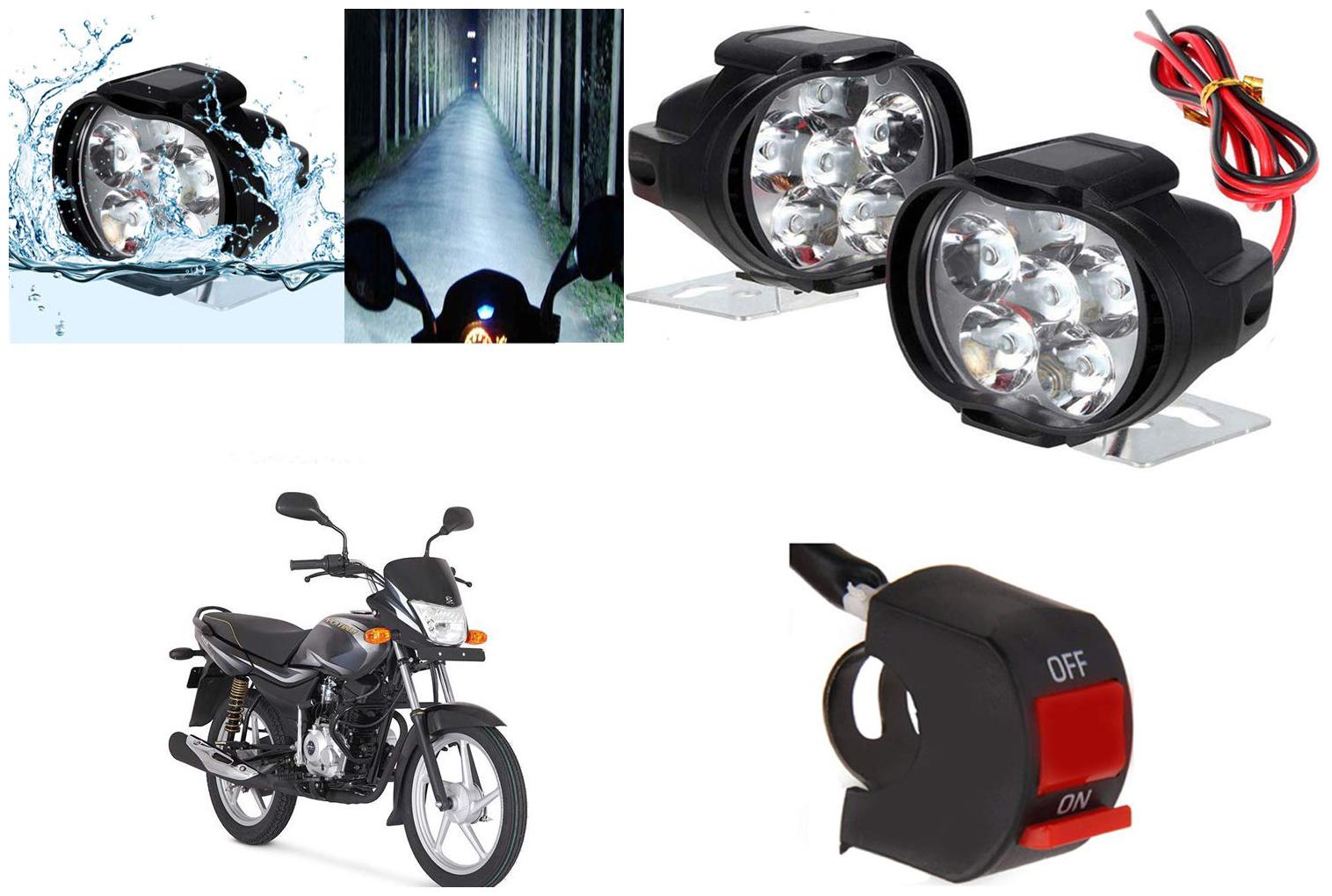 

Cartronics 6 LED Silone Fog Light with Switch For Bajaj Platina Comfertec
