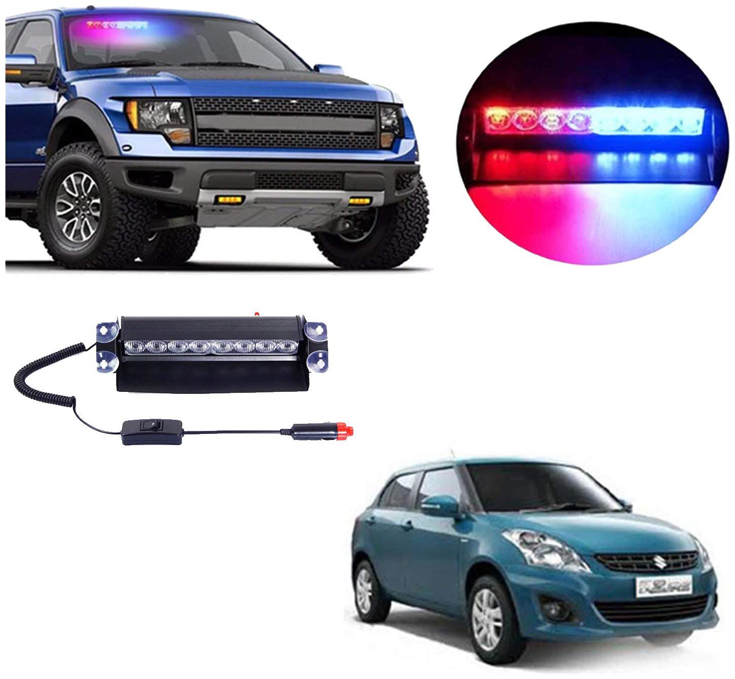 

Cartronics 8 LED Red Blue Police Flasher Light for Maruti Suzuki Swift Dzire