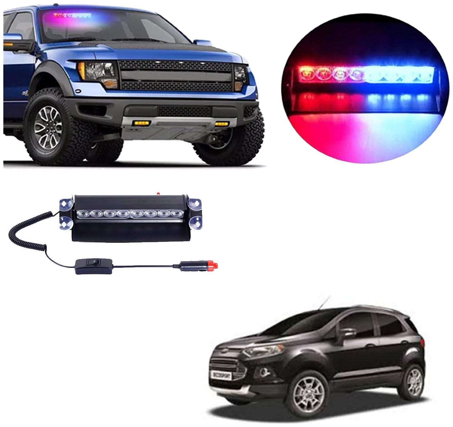 

Cartronics 8 LED Red Blue Police Flasher Light for Ford Ecosport