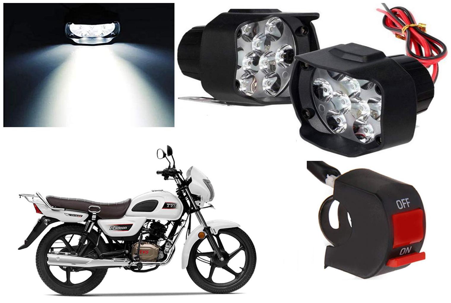 

Cartronics 9 Led Silon Fog Light White With On Off Swich For TVS Radeon