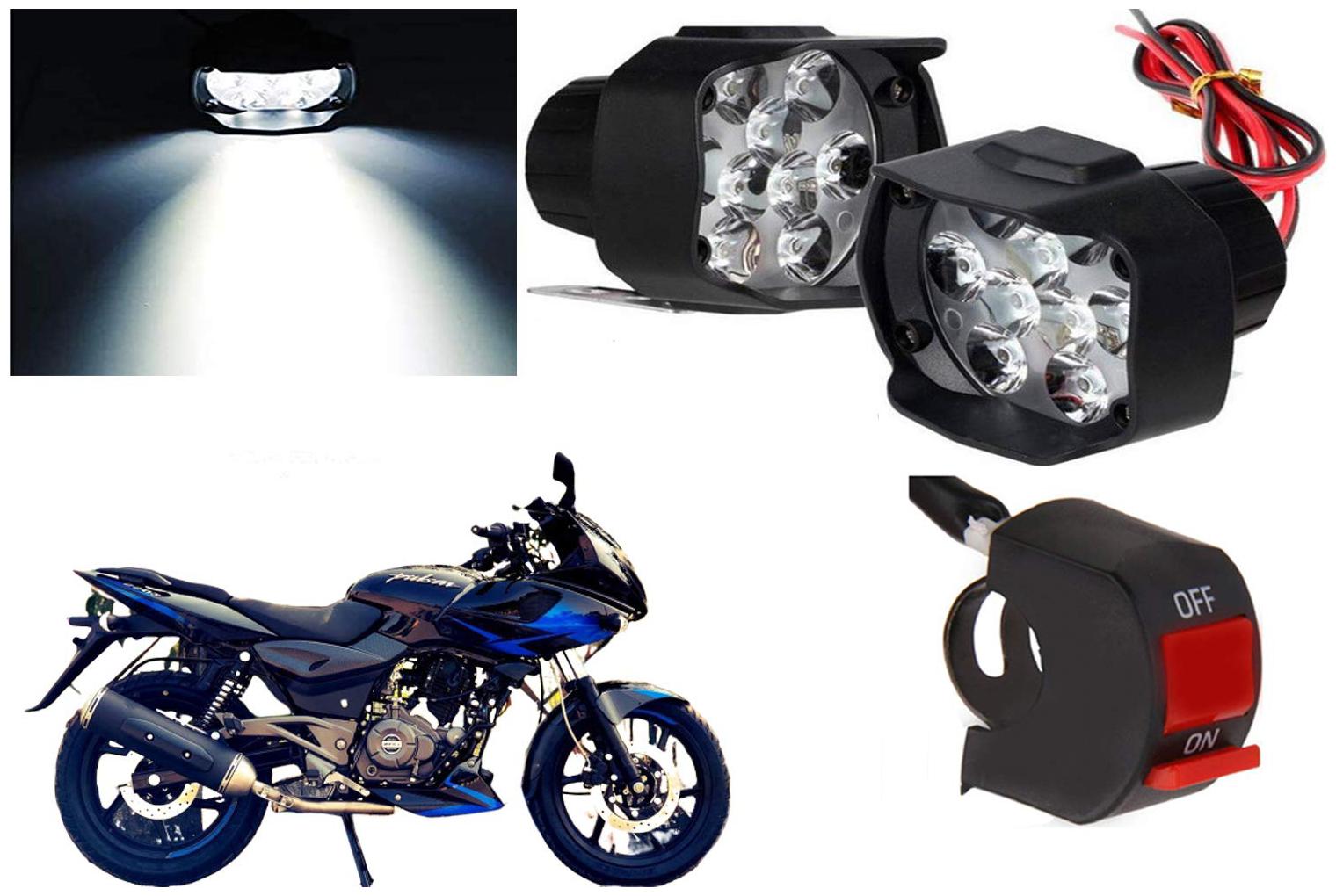 

Cartronics 9 Led Silon Fog Light White With On Off Swich For Bajaj Pulsar 220