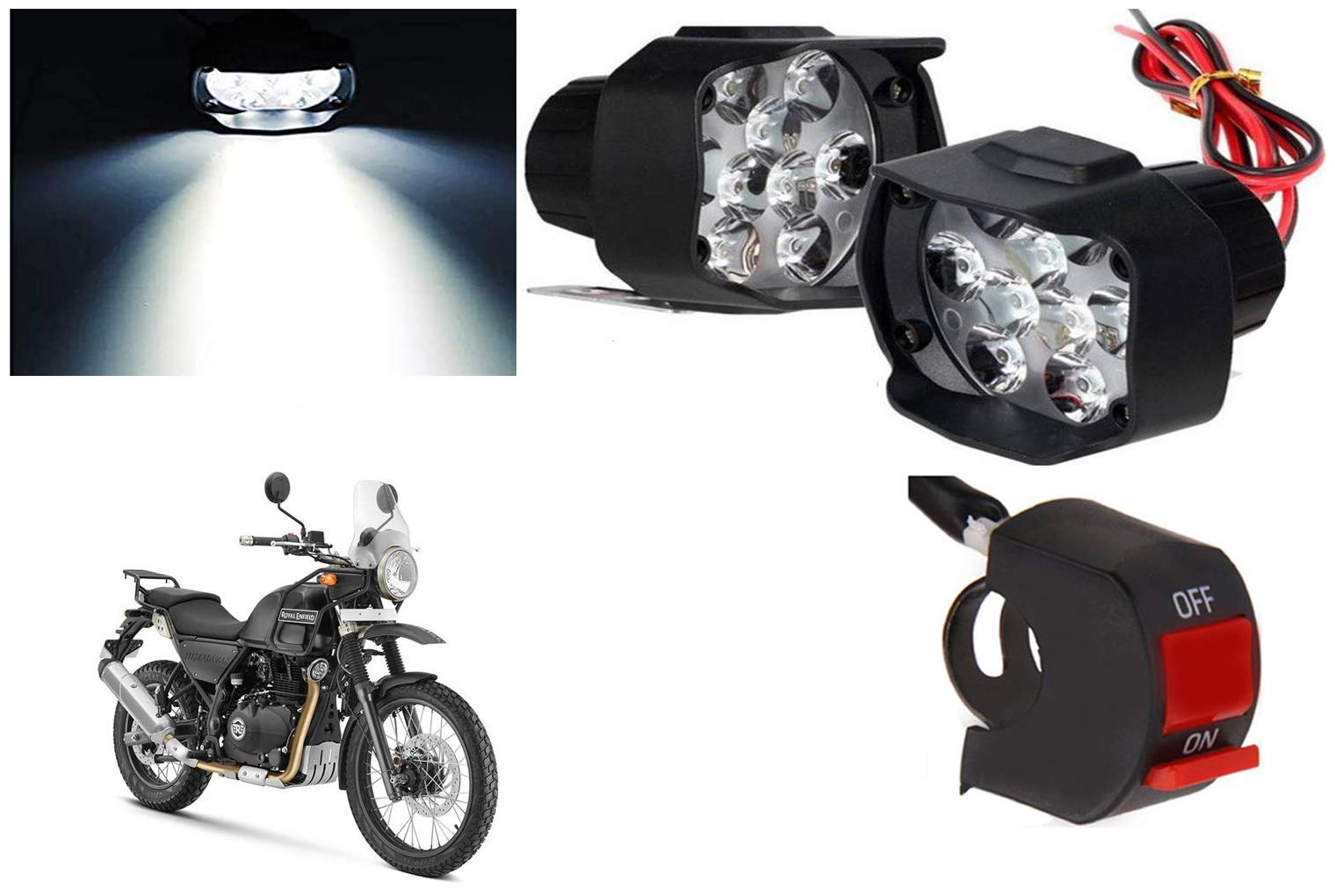 

Cartronics 9 Led Silon Fog Light White With On Off Swich For Royal Enfield Himalayan