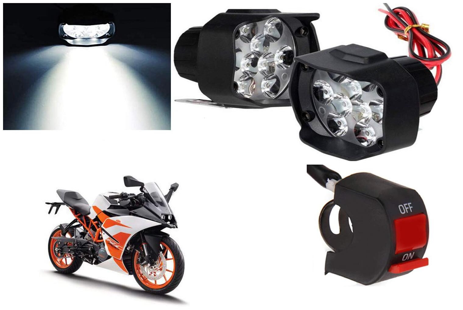 

Cartronics 9 Led Silon Fog Light White With On Off Swich For KTM RC 200