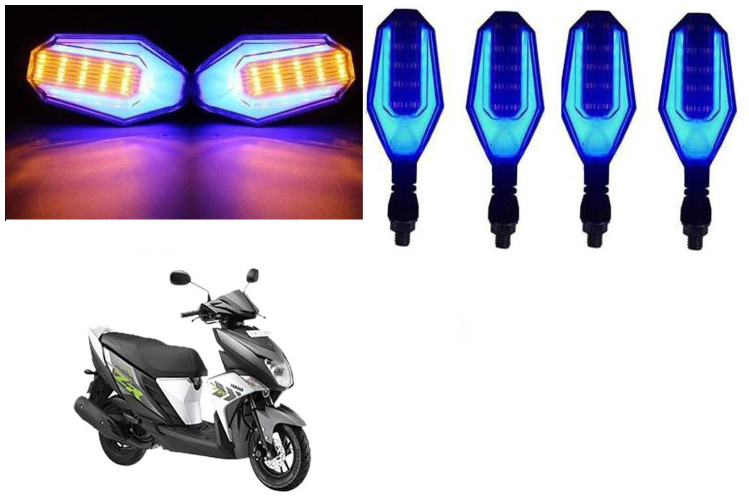 

Cartronics Front And Rear U Shape Dual Color DRL Indicator Light for Yamaha Ray ZR Blue Yellow Pack Of 4