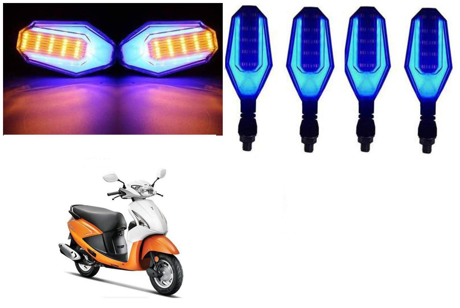 

Cartronics Front And Rear U Shape Dual Color DRL Indicator Light for Hero Pleasure Blue Yellow Pack Of 4