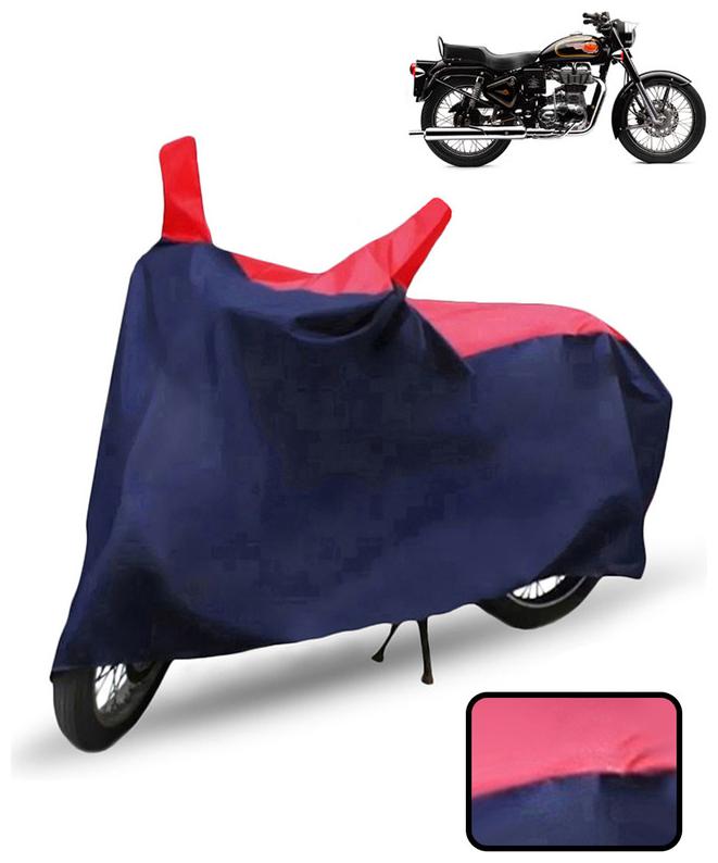 

Carzex Bike Body Cover For Royal Bullet 350 Motorcycle Cover(Red Blue)