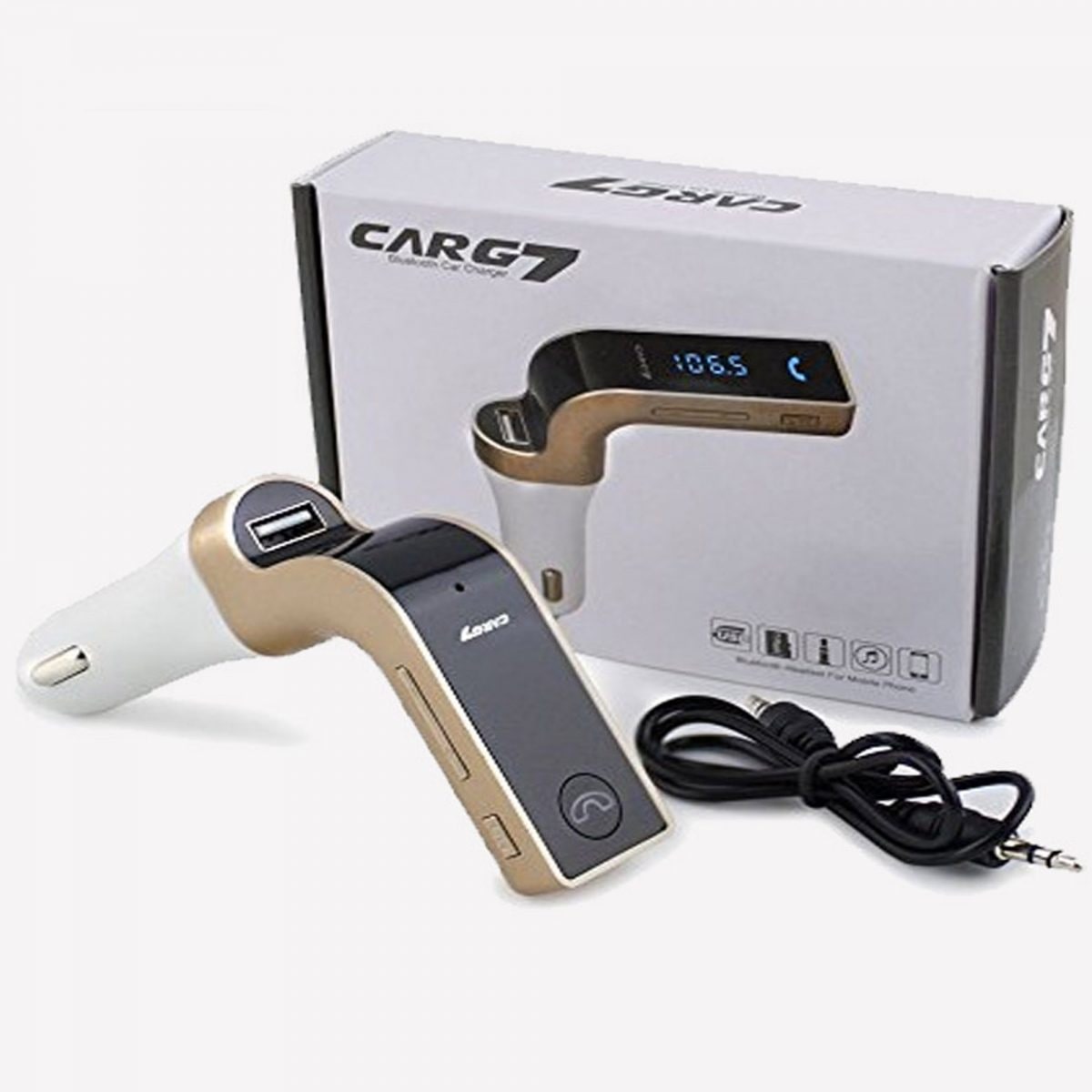 

CHG LCD Bluetooth Car Charger FM Kit MP3 Transmitter USB and TF Card Slot with in Built Mic Hands-Free Calling for All Android and iOS Devices
