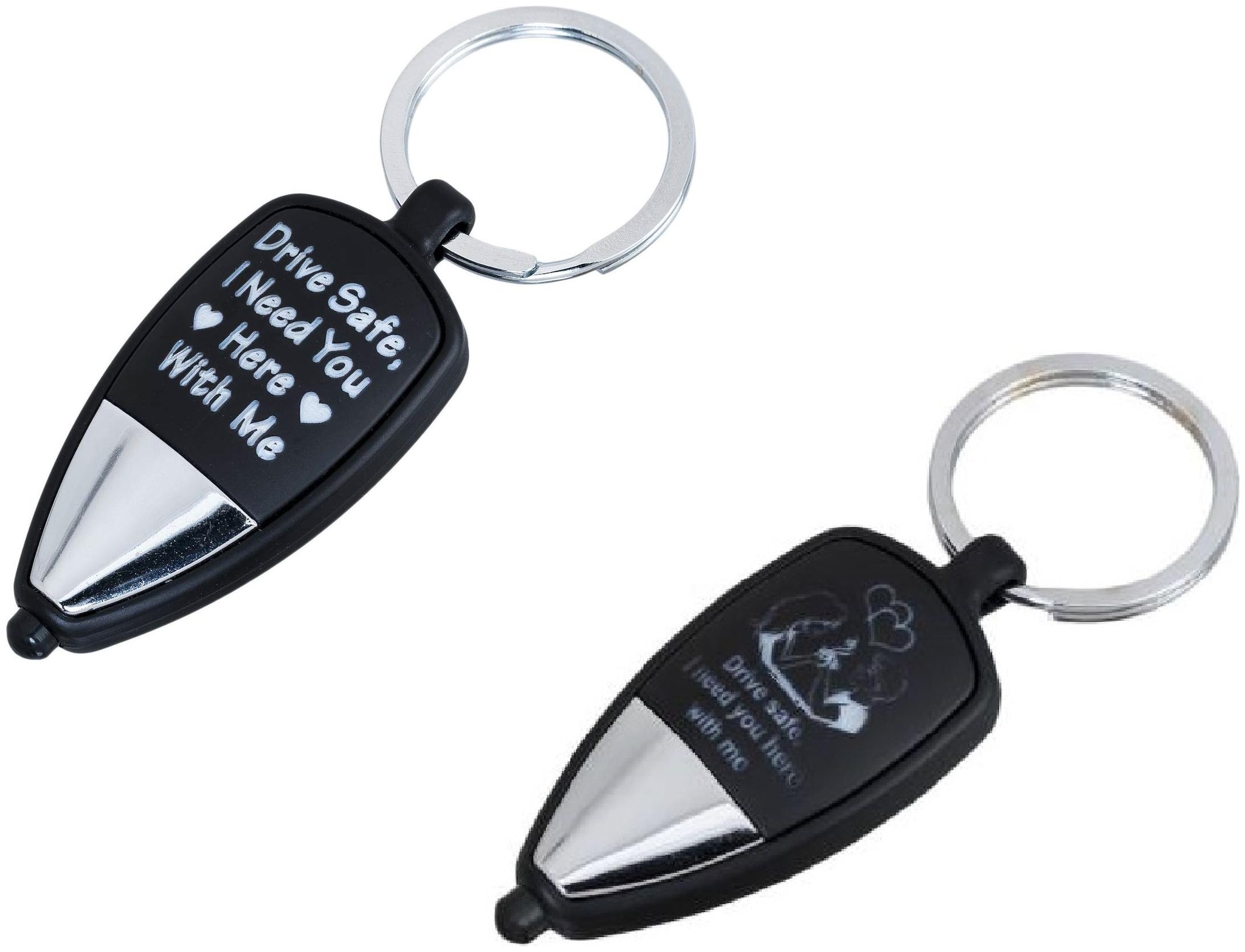 

Combo Of Drive Safe Message with Couple Image Keychain And Drive Safe Msg Keychain LED Light Keychain Sold By Evershine Gifts And Household