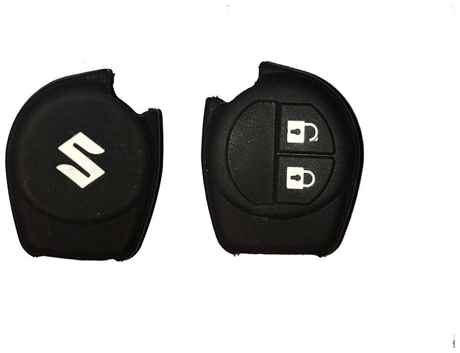 

CP Bigbasket Silicone 2 Button Remote Key Cover for Maruti (Black)(pack of 2)