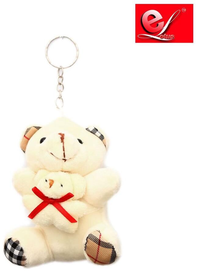 

Cream Teddy with Baby Key Chain