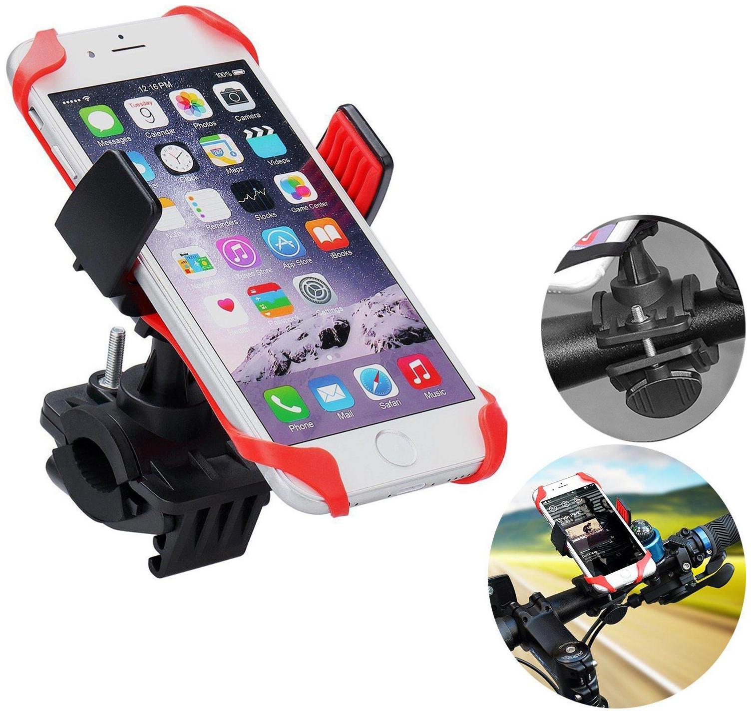 

CHG Universal BicycleHolder 360 deg Rotating Bicycle Holder Motorcycle Cell Phone Cradle Holder (Red)