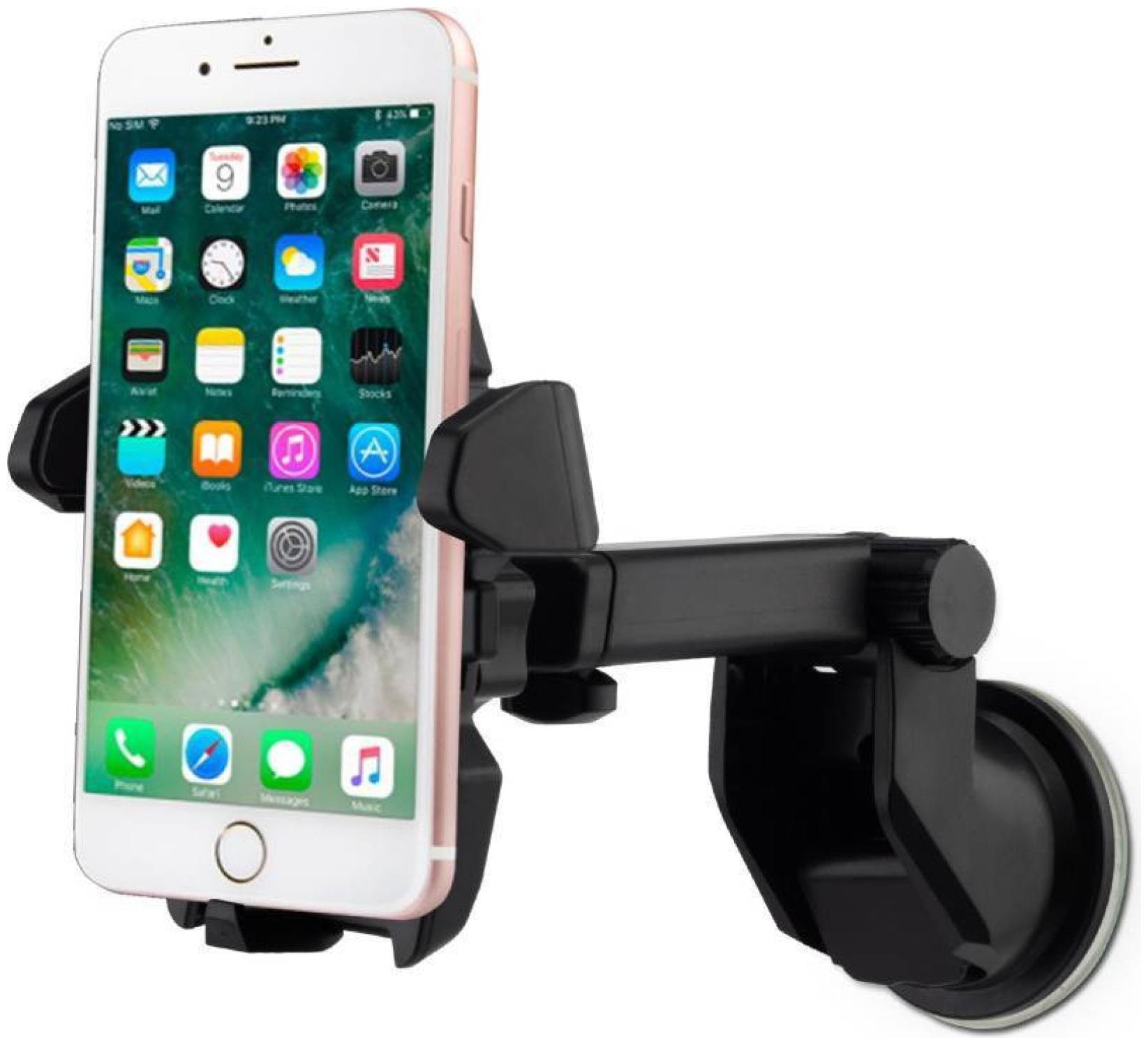 

Crystal Digtal Holder Universal Car Mount Adjustable Car Long Arm Windshield for Smartphones Black for iPhone X 8 8 7 7