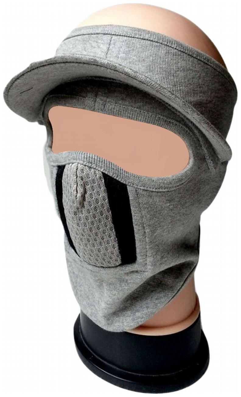 

H-STORE D3 Cap Style Ninja Mask White Color With Grey Black Nose Lines Covers Full Face Bike Riders Safey Mask With Velcro Closure