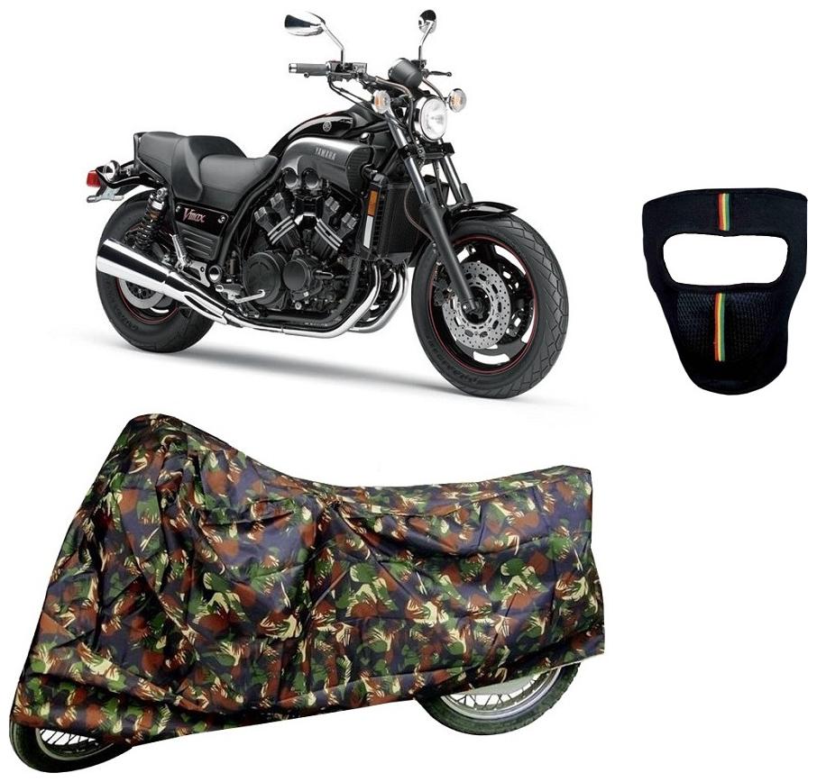 

De-Autocare Premium Quality Junglee Matty Bike Body Cover for Yamaha VMAX With Free Anti Dust Pollution Protective Big Full Face Mask For Men Women