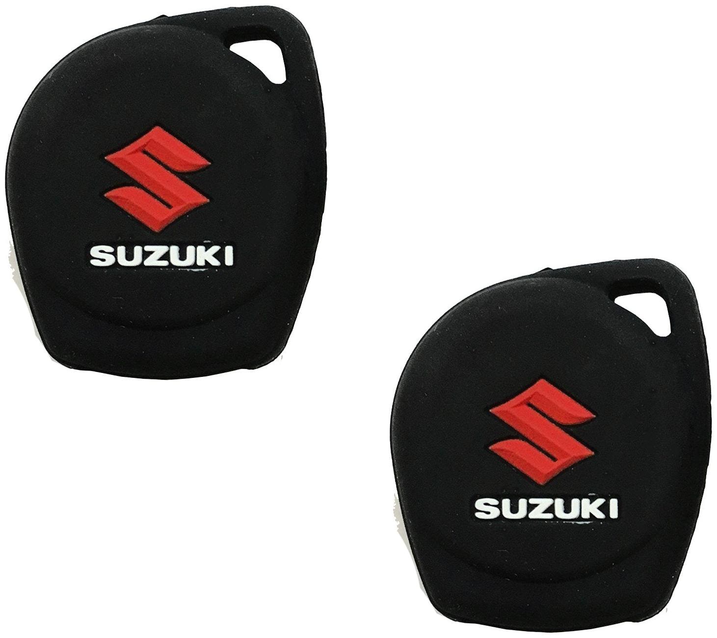 

De-Autocare (Set Of 2 pc) Silicone Rubber Unbreakable And Durable Suzuki 2 Push Start Buttons (Black Color) Car Remote Flip Smart Key Cover Key Guard Key Shell Fit For Maruti Suzuki A-Star