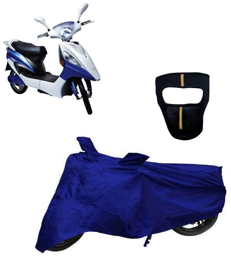 

De-Autocare Premium Quality Royal Blue Matty Scooty Body Cover for Hero Electric Maxi With Free Anti Dust Pollution Protective Big Full Face Mask For Men Women