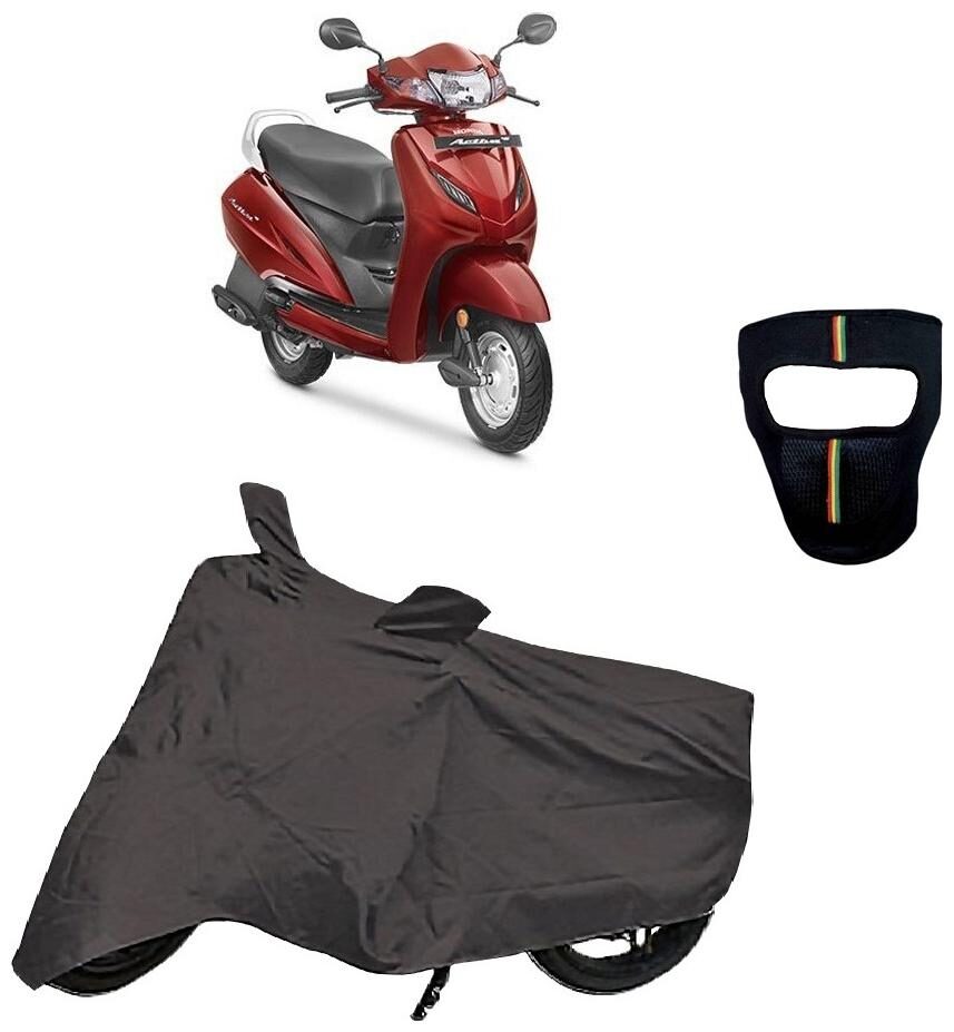 

De-Autocare Premium Quality Royal Grey Matty Scooty Body Cover for Honda Activa 4G With Free Anti Dust Pollution Protective Big Full Face Mask For Men Women