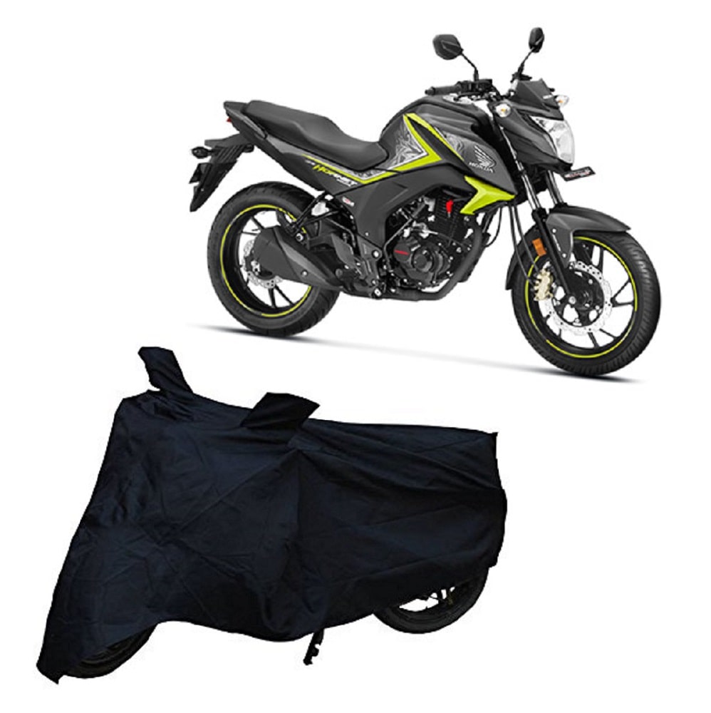 

De-Autocare Premium Quality Black Matty Two Wheeler Bike Body Cover For Honda Cb Hornet 160R With Mirror Pockets