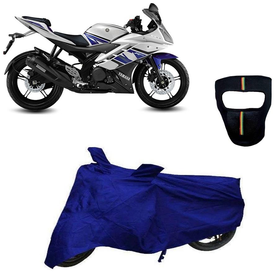 

De-Autocare Premium Quality Royal Blue Matty Bike Body Cover for Yamaha YZF R15 S With Free Anti Dust Pollution Protective Big Full Face Mask For Men Women