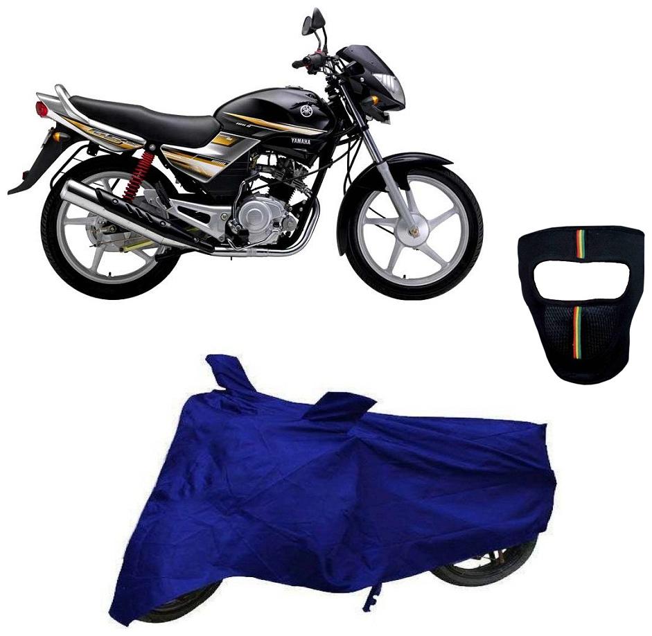 

De-Autocare Premium Quality Royal Blue Matty Bike Body Cover for Yamaha Libero With Free Anti Dust Pollution Protective Big Full Face Mask For Men Women