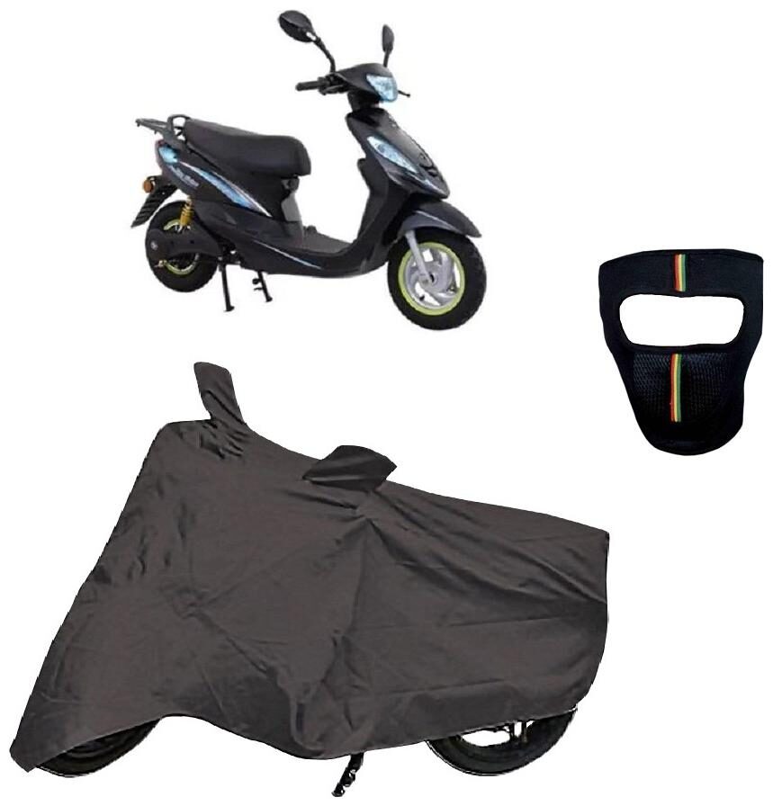 

De-Autocare Premium Quality Royal Grey Matty Scooty Body Cover for Palatino Sunshine With Free Anti Dust Pollution Protective Big Full Face Mask For Men Women