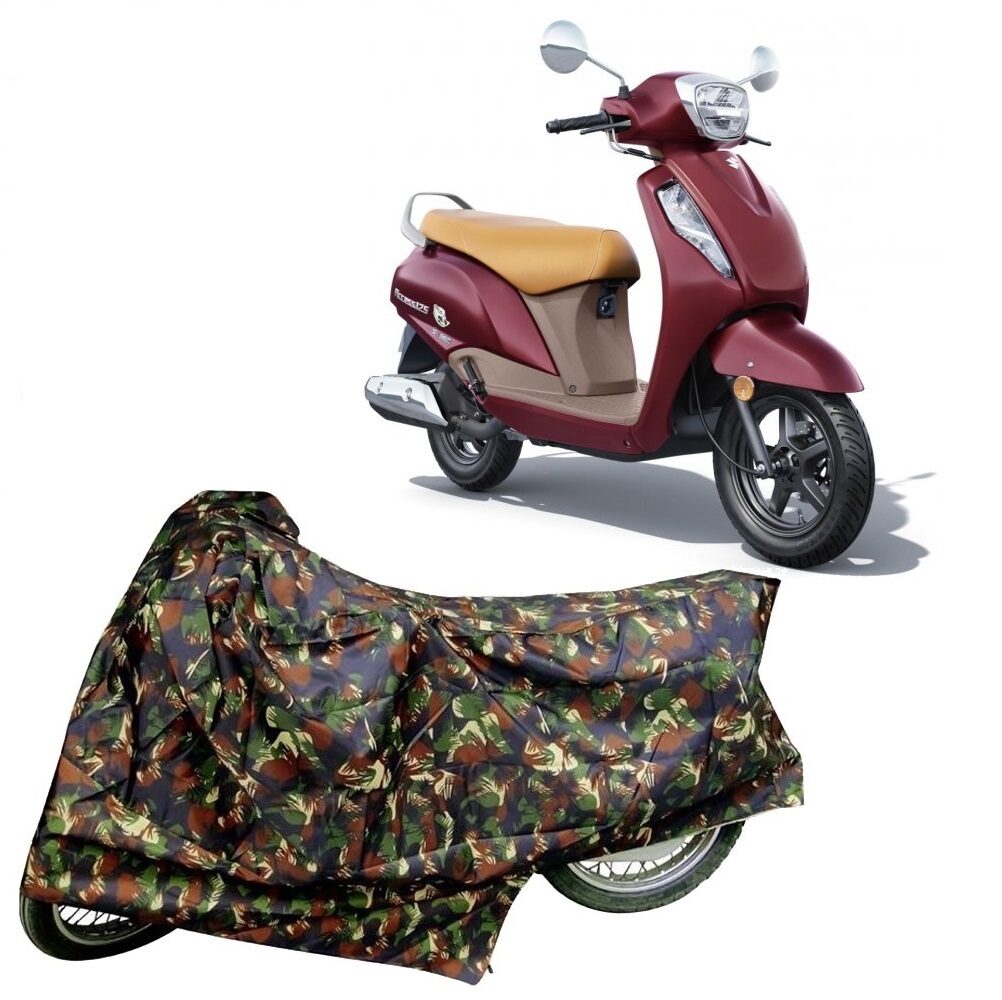 

De-Autocare Premium Quality Junglee Matty Two Wheeler Scooter Scooty Body Cover For Suzuki Access 125 Bs6 With Mirror Pockets
