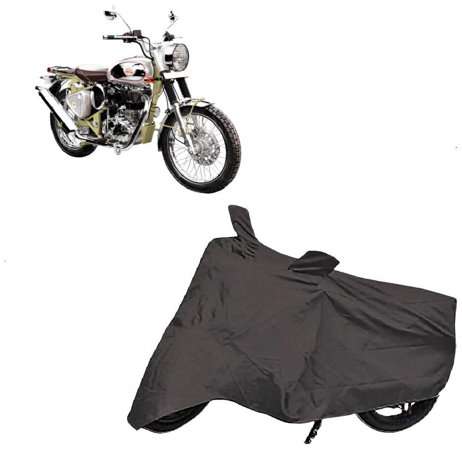 

De-Autocare Premium Quality Grey Matty Two Wheeler Bike Body Cover For Royal Enfield Bullet Trials 500 With Mirror Pockets