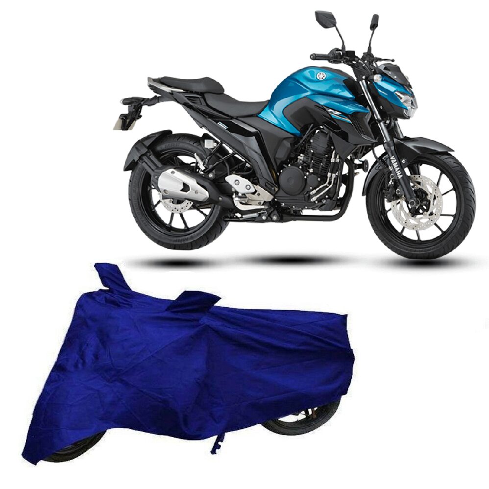 

De-Autocare Premium Quality Blue Matty Two Wheeler Bike Body Cover For Yamaha Fz25 With Mirror Pockets