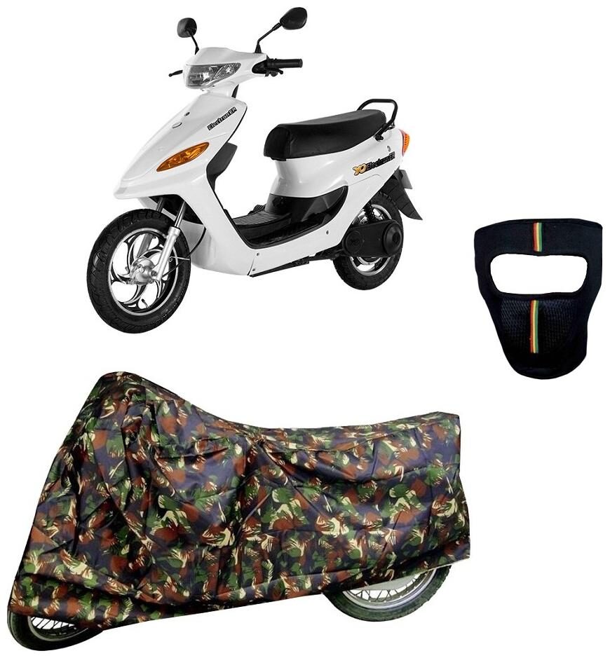 

De-Autocare Premium Quality Junglee Matty Scooty Body Cover for yobykes Yo Electron With Free Anti Dust Pollution Protective Big Full Face Mask For Men Women
