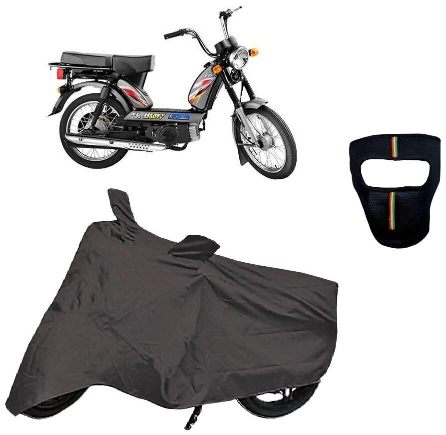 

De-Autocare Premium Quality Royal Grey Matty Scooty Body Cover for TVS Heavy Duty Super XL With Free Anti Dust Pollution Protective Big Full Face Mask For Men Women