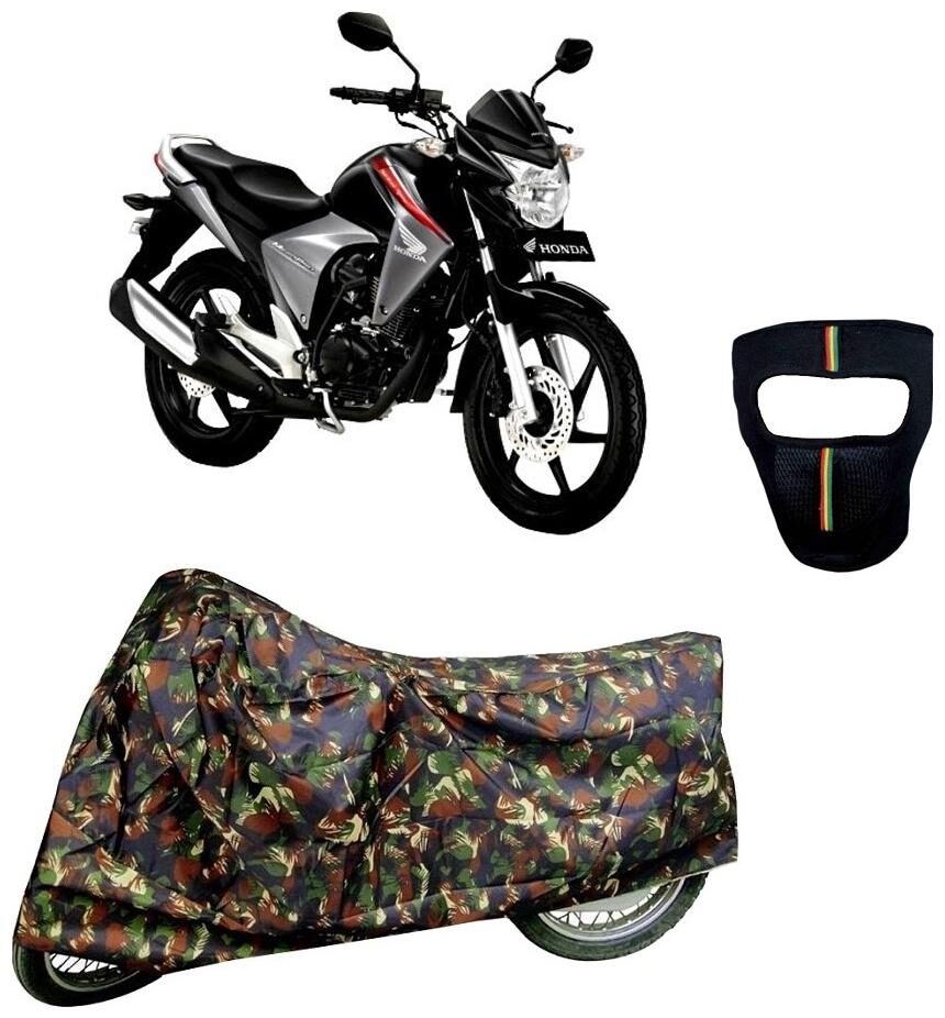 

De-Autocare Premium Quality Junglee Matty Bike Body Cover for Honda Unicorn Dazzler With Free Anti Dust Pollution Protective Big Full Face Mask For Men Women