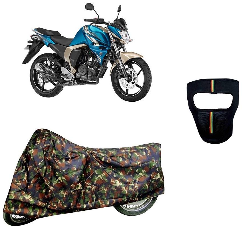 

De-Autocare Premium Quality Junglee Matty Bike Body Cover for Yamaha FZ-S With Free Anti Dust Pollution Protective Big Full Face Mask For Men Women