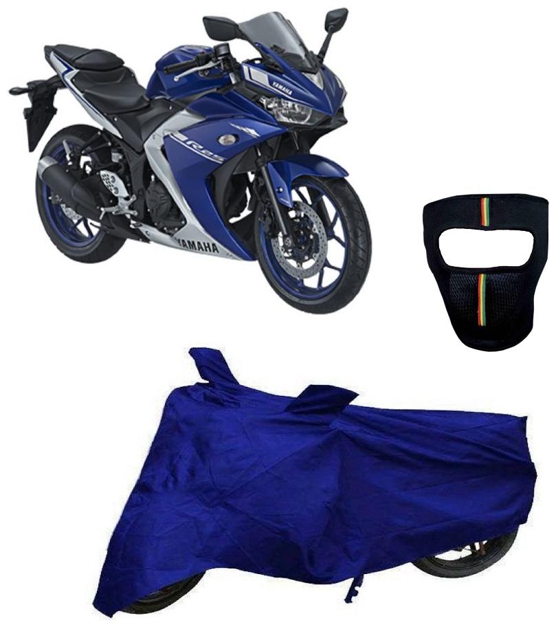 

De-Autocare Premium Quality Royal Blue Matty Bike Body Cover for Yamaha YZF R25 With Free Anti Dust Pollution Protective Big Full Face Mask For Men Women