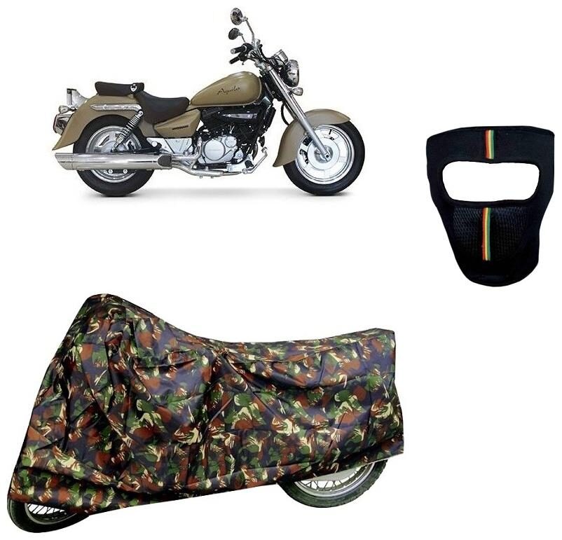 

De-Autocare Premium Quality Junglee Matty Bike Body Cover for Hyosung Aquila 250 With Free Anti Dust Pollution Protective Big Full Face Mask For Men Women