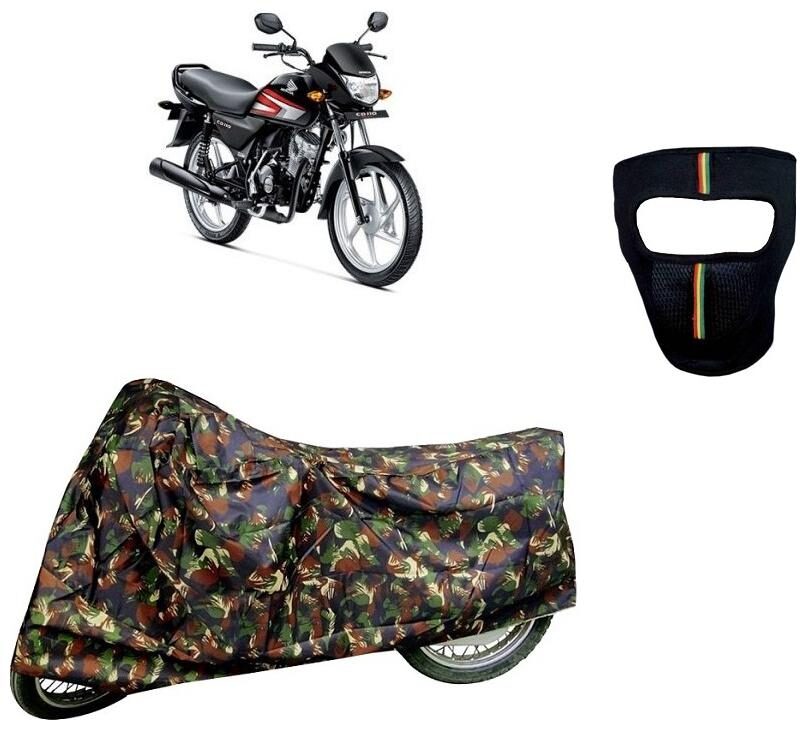 

De-Autocare Premium Quality Junglee Matty Bike Body Cover for Honda CD With Free Anti Dust Pollution Protective Big Full Face Mask For Men Women