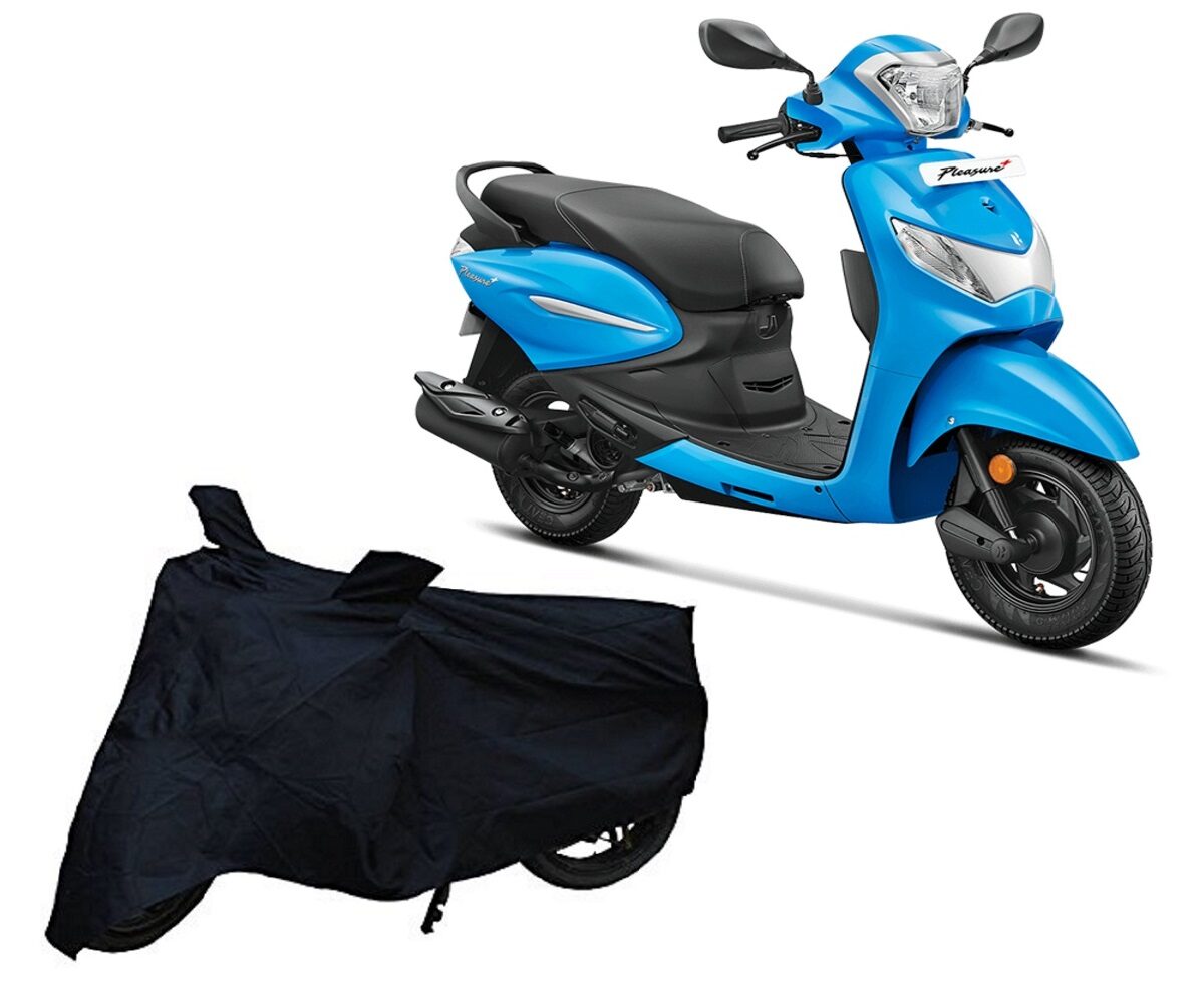 

De-Autocare Premium Quality Black Matty Two Wheeler Scooter Scooty Body Cover For Hero Pleasure Plus With Mirror Pockets