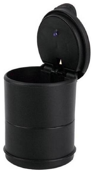 

De-AutoCare Portable Cigarette Ash Dust Tray With Blue LED Light For Car Home Office Black Plastic Ashtray (Pack of 1)